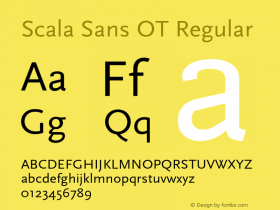 ScalaSansOT Version 7.504; 2005; Build 1001 Font Sample