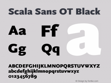 ScalaSansOT-Black Version 7.504; 2005; Build 1001 Font Sample