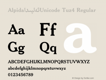 Alpida Unicode Tuz4 Version 4.00 Font Sample