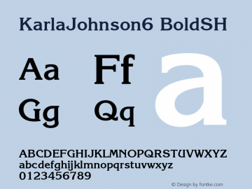 KarlaJohnson6 BoldSH SoHo 1.0 9/30/93 Font Sample