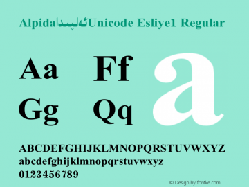 Alpida Unicode Esliye1 Version 4.00 Font Sample