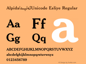 Alpida Unicode Esliye Version 4.00 Font Sample