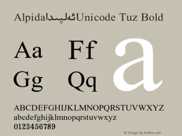 Alpida Unicode Tuz Bold Version 4.00 Font Sample