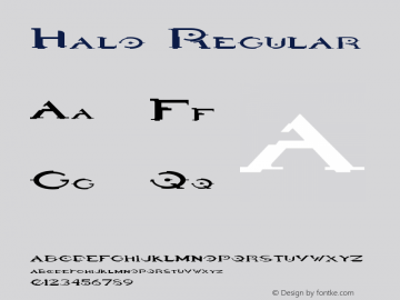 HaloRegular  Font Sample