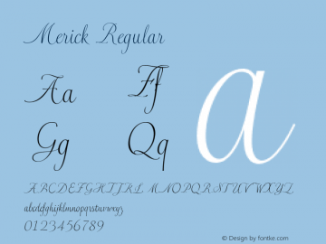 Merick Version 2.001 Font Sample