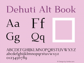 Dehuti Alt Book Version 1.2 Font Sample