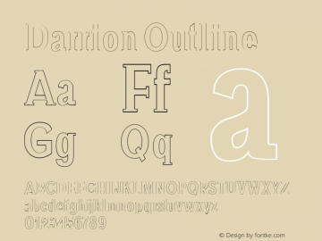Darrion Outline Version 1.0 Font Sample