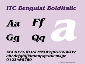 ITC Benguiat Bold Italic Version 003.001图片样张