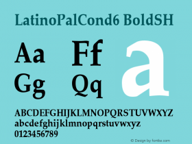 LatinoPalCond6 BoldSH SoHo 1.0 10/1/93 Font Sample