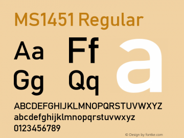 MS1451 Version 1.00 Font Sample