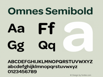 Omnes Semibold Version 001.001 Font Sample