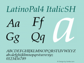 LatinoPal4 ItalicSH SoHo 1.0 10/1/93 Font Sample