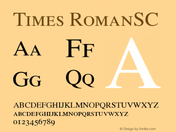 Times Roman Small Caps & Old Style Figures Version 001.000 Font Sample