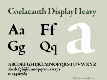 Coelacanth Display Heavy Version 0.005 Font Sample