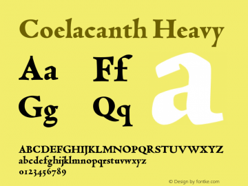 Coelacanth  Heavy Version 0.005 Font Sample