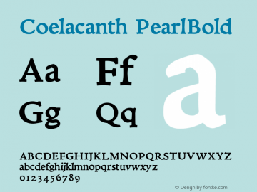 Coelacanth Pearl Bold Version 0.005图片样张