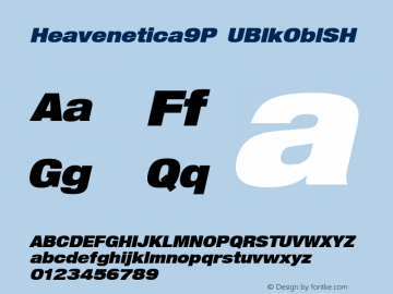 Heavenetica9P UBlkOblSH SoHo 1.0 10/1/93 Font Sample