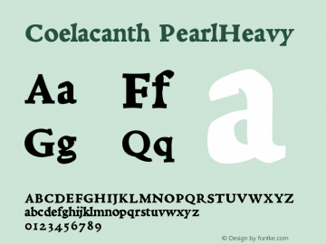 Coelacanth Pearl Heavy Version 0.005 Font Sample