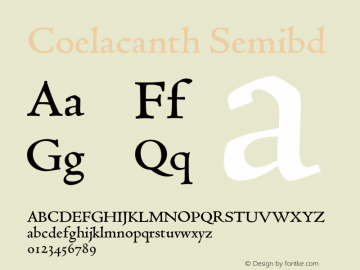 Coelacanth  Semibold Version 0.005 Font Sample