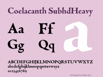 Coelacanth Subheading Heavy Version 0.005 Font Sample