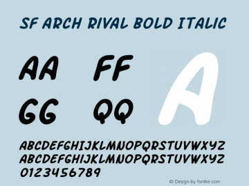 SF Arch Rival Bold Italic ver 1.0; 2000. Freeware.图片样张
