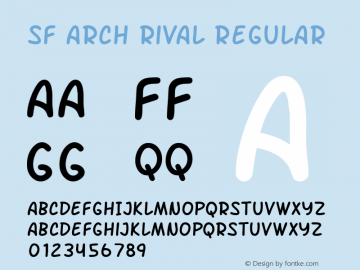 SF Arch Rival Regular ver 1.0; 2000. Freeware. Font Sample