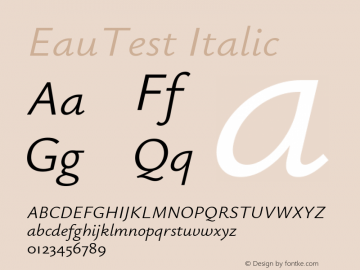 EauTest Italic Version 0.001图片样张