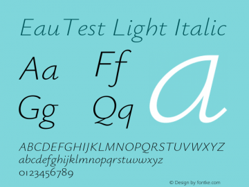EauTest Light Italic Version 0.001图片样张