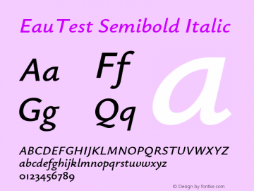 EauTest Semibold Italic Version 0.001图片样张