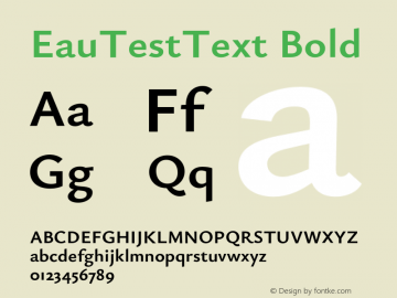EauTestText Bold Version 0.001;PS 000.001;hotconv 1.0.88;makeotf.lib2.5.64775图片样张