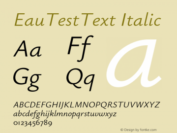 EauTestText Italic Version 0.001图片样张