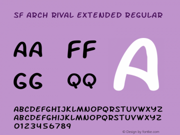 SF Arch Rival Extended Regular ver 1.0; 2000. Freeware. Font Sample