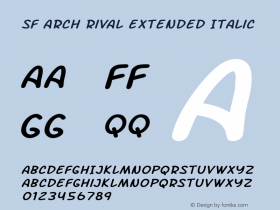 SF Arch Rival Extended Italic ver 1.0; 2000. Freeware.图片样张