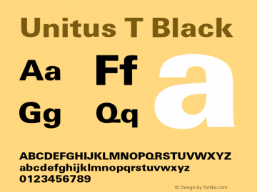 Unitus T Black Version 001.004 Font Sample