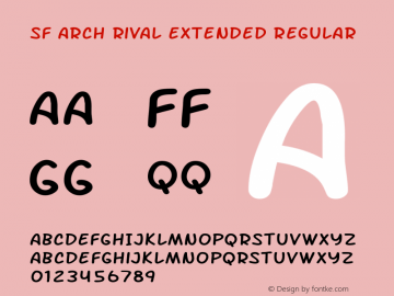 SF Arch Rival Extended Regular Version 1.1 Font Sample