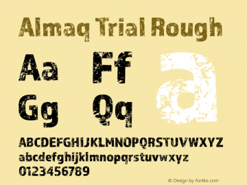 Almaq Trial Rough Version 1.000 Font Sample