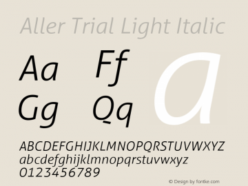 Aller Trial Light Italic Version 1.010图片样张
