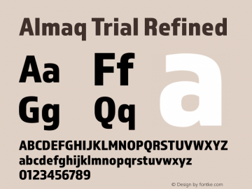 Almaq Trial Refined Version 1.000 Font Sample