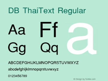 DB ThaiText Regular MS core font:v1.00图片样张