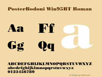 Poster Bodoni Win95BT Version 2.1图片样张