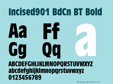 Incised 901 Bold Condensed BT Version 2.1图片样张