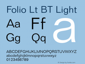 Folio Light BT Version 2.1 Font Sample