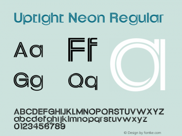 Uptight NeonITC-Normal Version 2.1 Font Sample