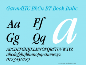 Garamond ITC Book Condensed Italic BT Version 2.1图片样张