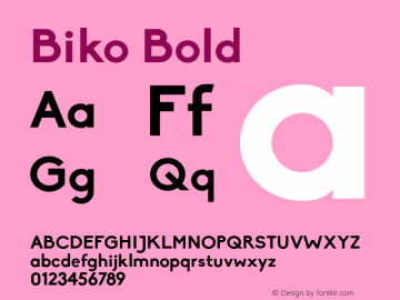 Biko Bold 1.000 Font Sample