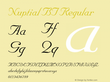 Nuptial BT Version 2.1 Font Sample