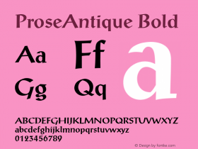 ProseAntique Bold Version 2.1 Font Sample