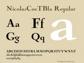 NicolasCocTBla Version 2.1 Font Sample