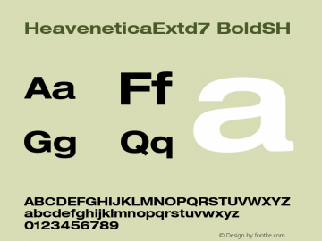 HeaveneticaExtd7 BoldSH SoHo 1.0 9/16/93 Font Sample