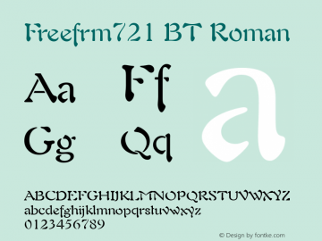 Freeform 721 BT Version 2.1 Font Sample